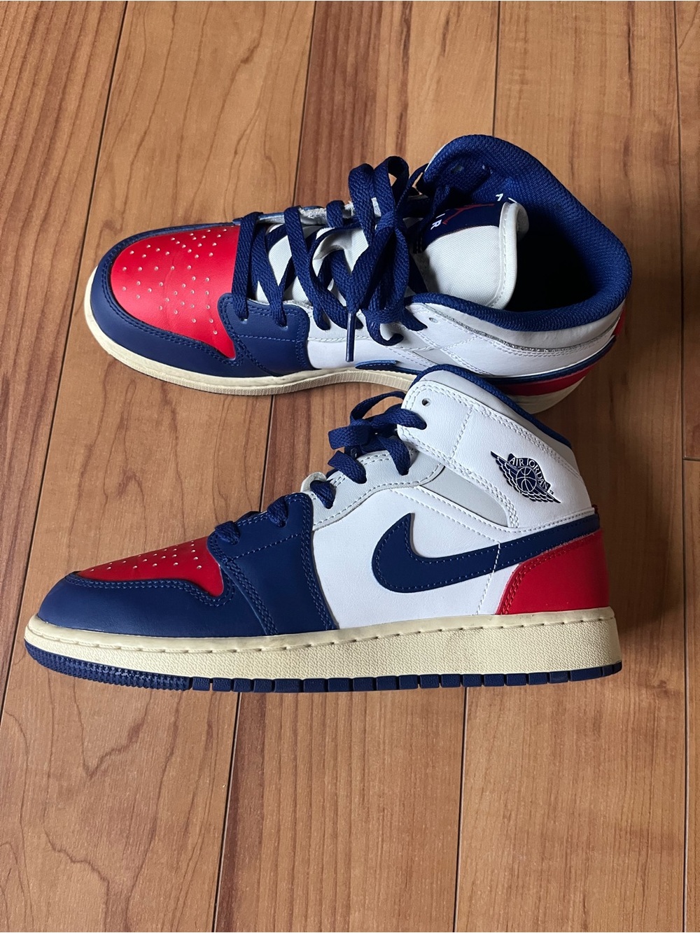 Nike Kids' Air Jordan 1 Mid - White/Blue/Red
